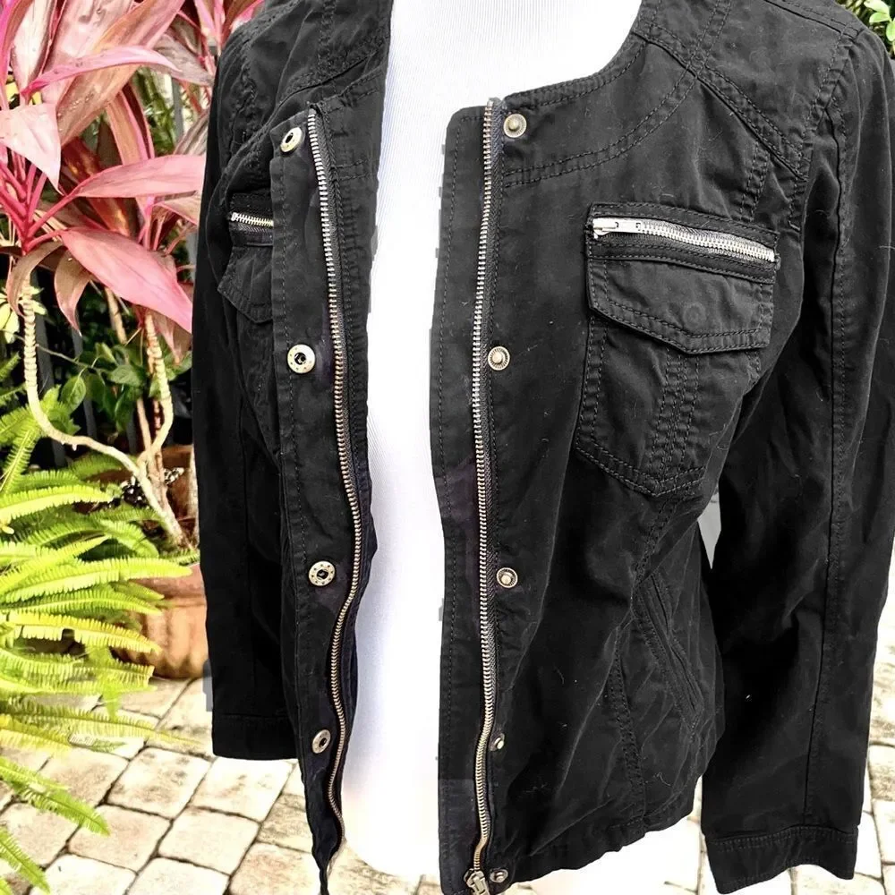 Express Black Utility Cargo Jacket - Picture 9 of 10